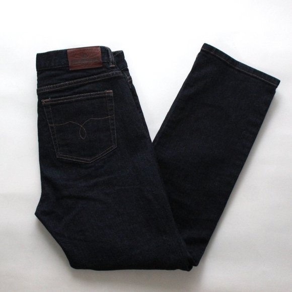 Lauren Jeans Co RALPH LAUREN Size 8 Straight Leg High Rise Dark Jeans 29" Length - Picture 2 of 5